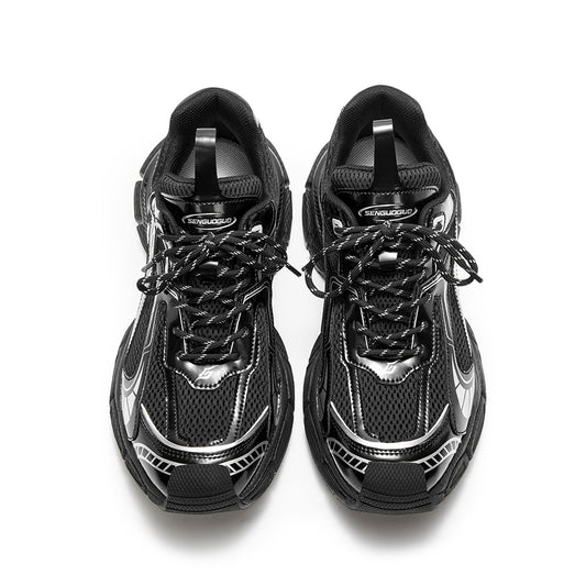 Unisex Reflective Chunky Sneakers – 5cm Height Increase Couple Running Shoes