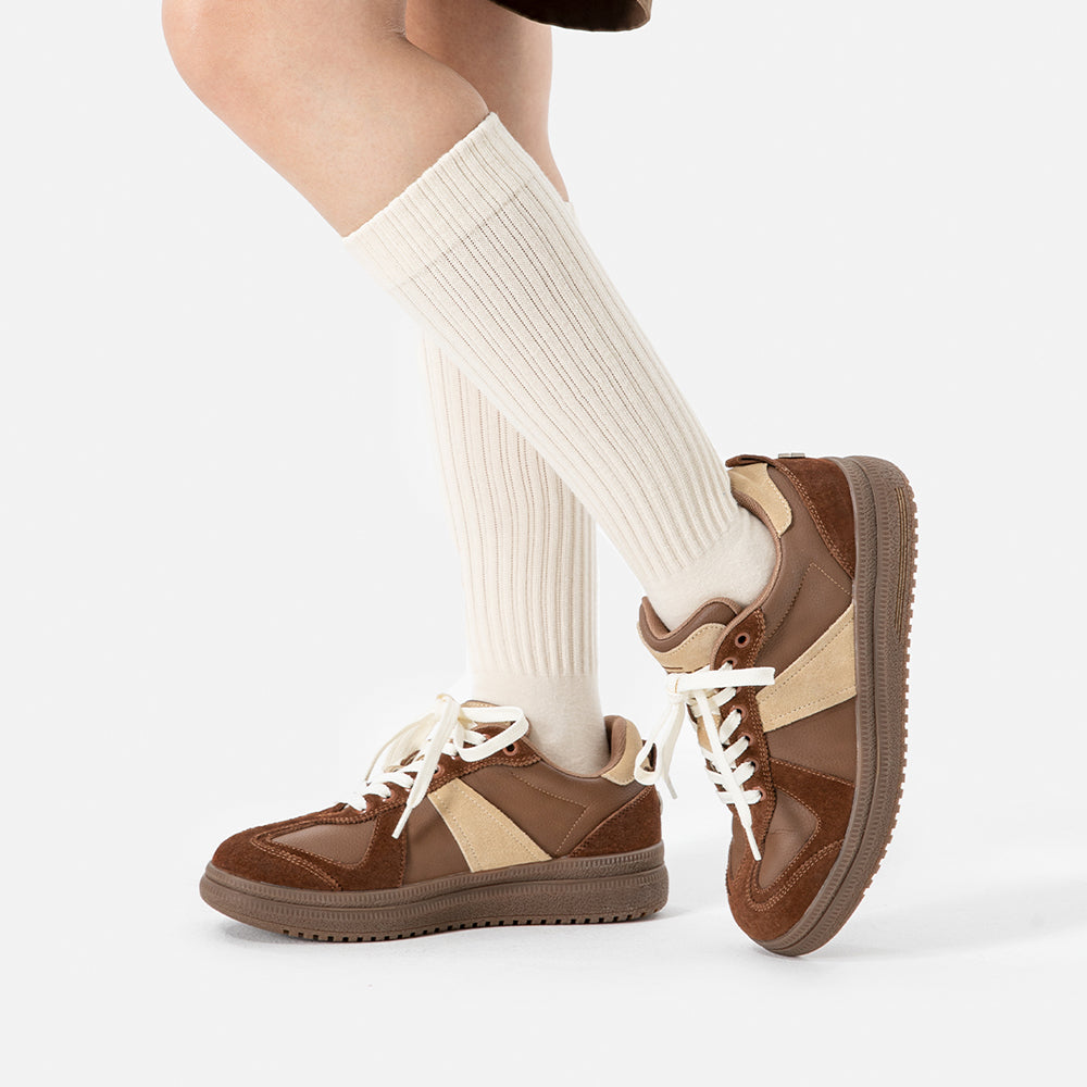 Brown Chunky Trainers – Casual Low-Top Shoes