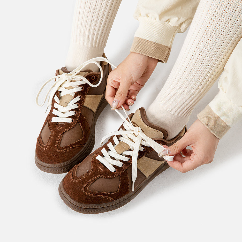 Brown Chunky Trainers – Casual Low-Top Shoes