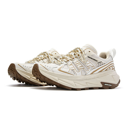 Unisex Chunky Trail Sneakers – Cream Beige Thick Sole Running Shoes