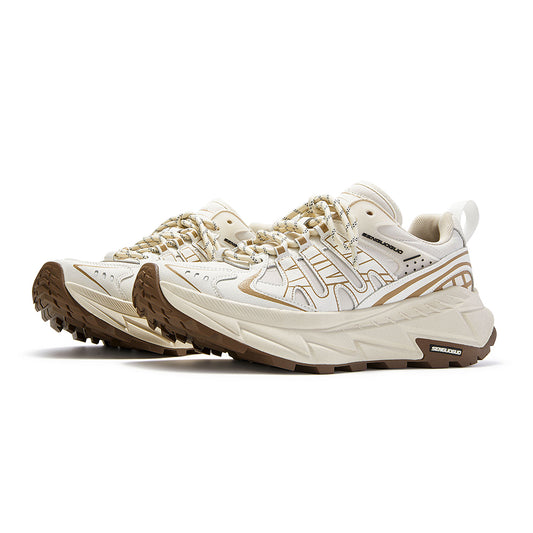 Unisex Chunky Trail Sneakers – Cream Beige Thick Sole Running Shoes