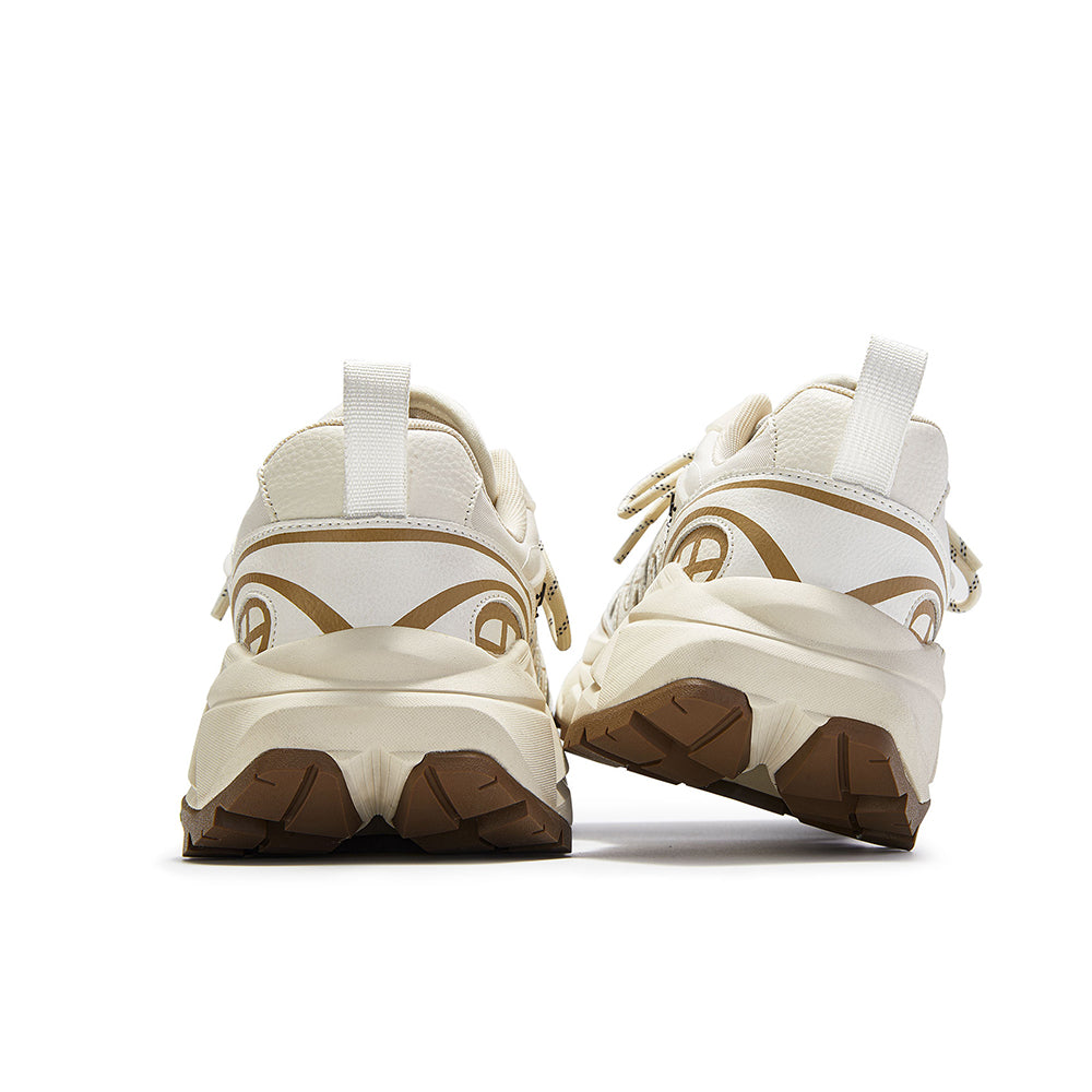 Unisex Chunky Trail Sneakers – Cream Beige Thick Sole Running Shoes