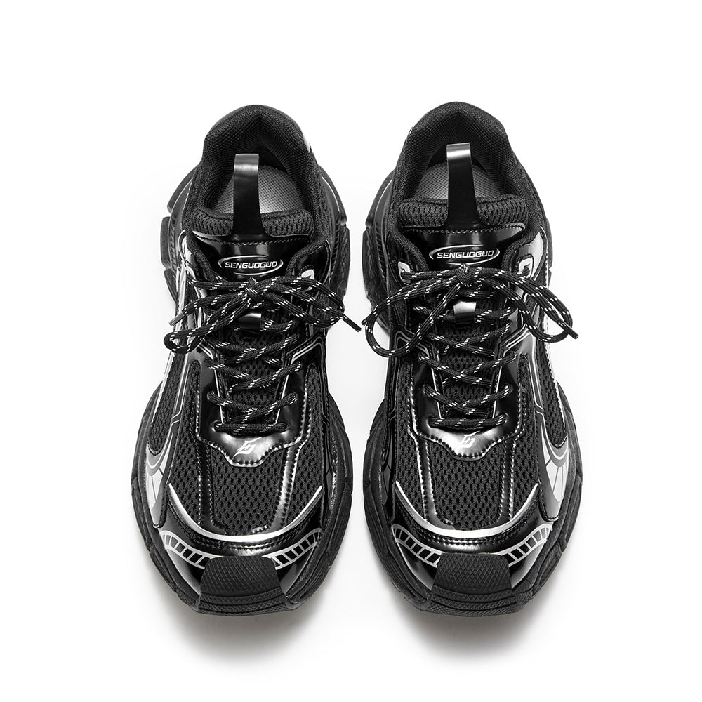 Unisex Reflective Chunky Sneakers – 5cm Height Increase Couple Running Shoes