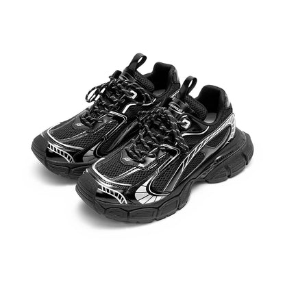 Unisex Reflective Chunky Sneakers – 5cm Height Increase Couple Running Shoes