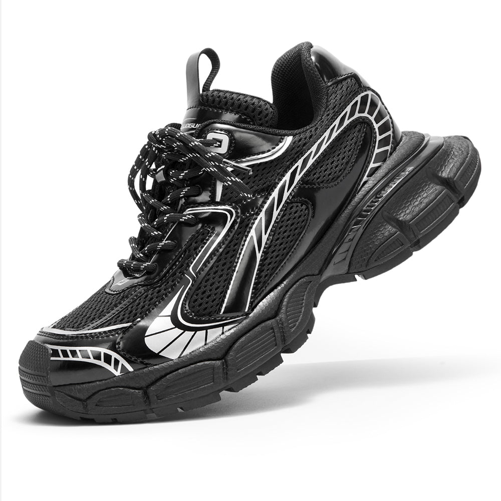 Unisex Reflective Chunky Sneakers – 5cm Height Increase Couple Running Shoes