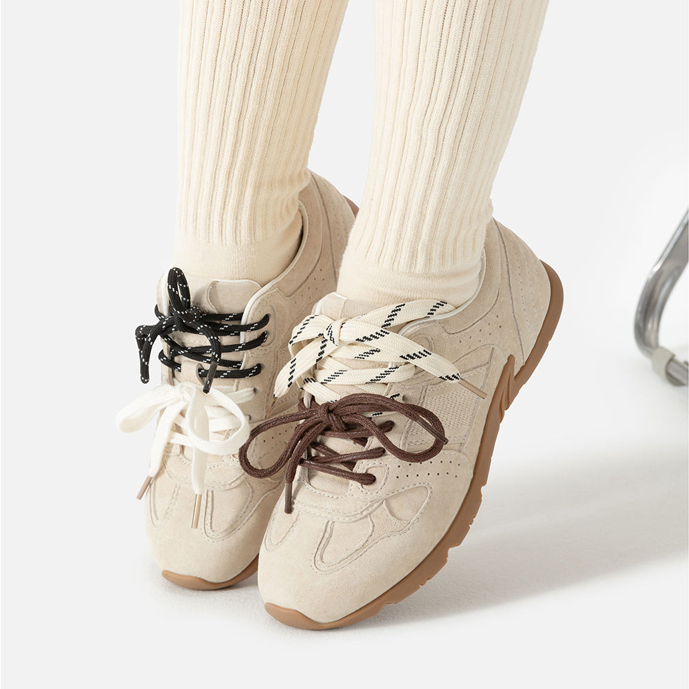 Vintage German Trainer Sneakers for Women – Flat Casual Autumn Shoes