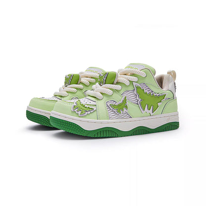 Women’s Green Street Sneakers – Trendy Low-Top Casual Shoes