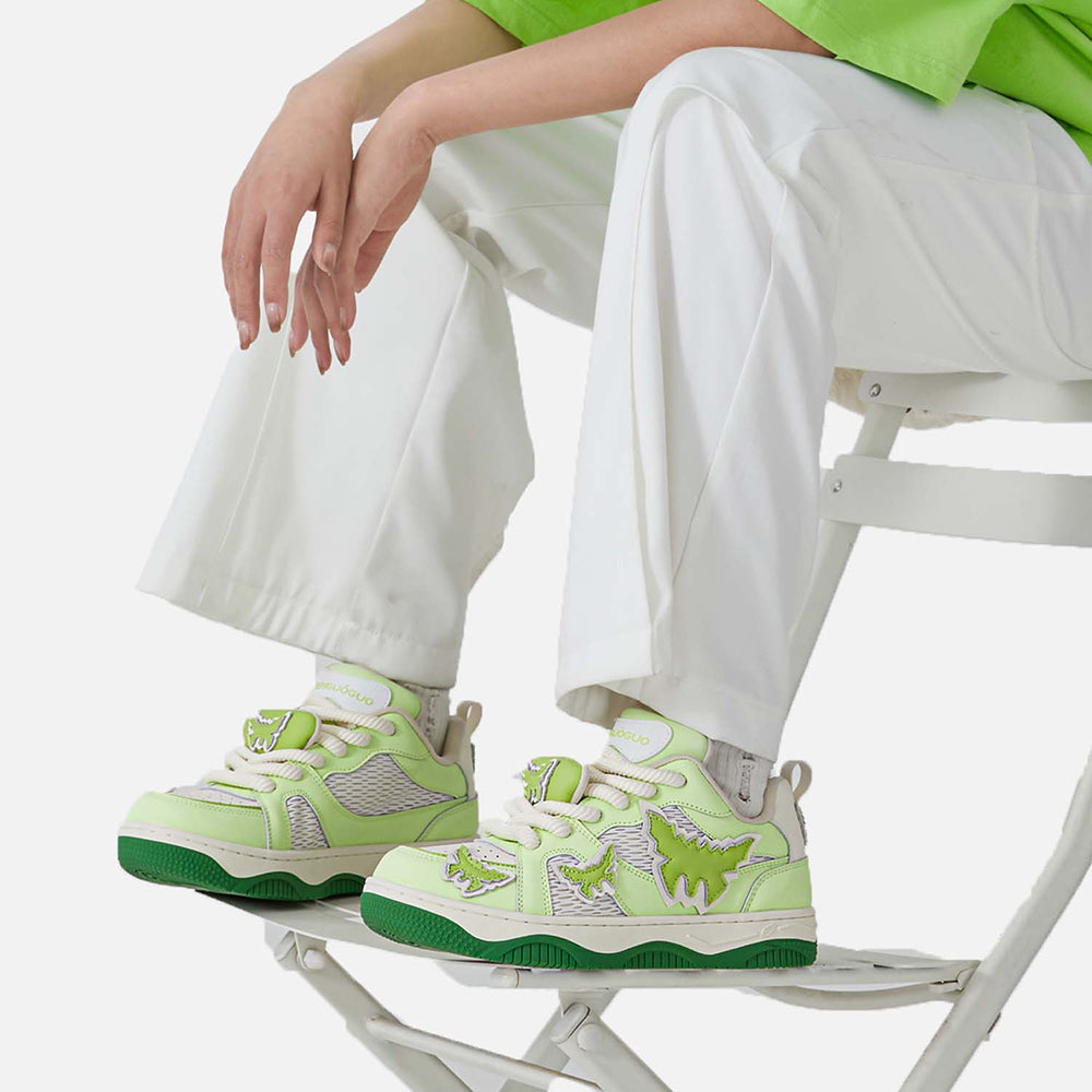 Women’s Green Street Sneakers – Trendy Low-Top Casual Shoes