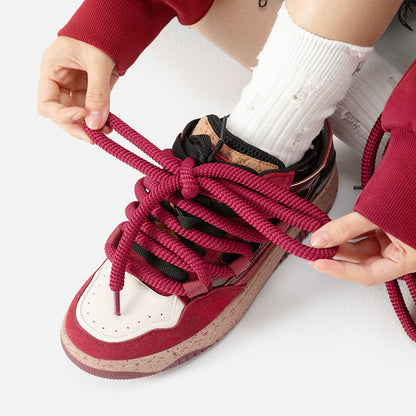 Women’s Streetwear Sneakers Chunky Sole Low-Top Shoes