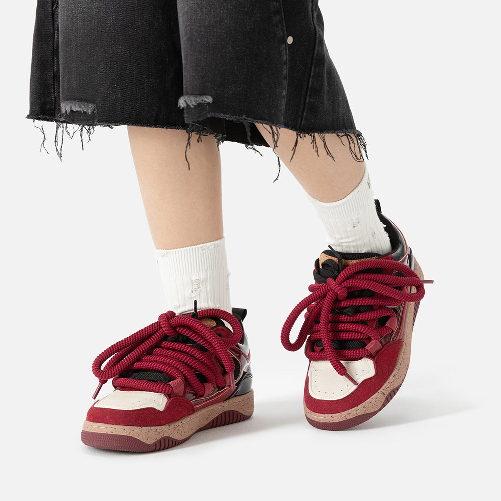 Women’s Streetwear Sneakers Chunky Sole Low-Top Shoes